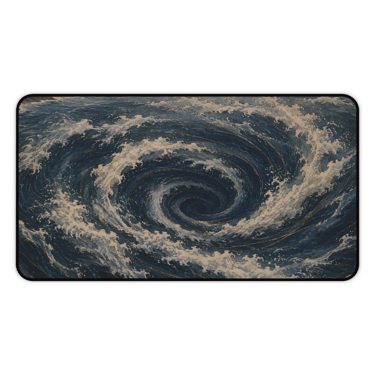 Whirlpool Desk Mat — Japanese ocean vortex desk pad by Akariwave, view 3