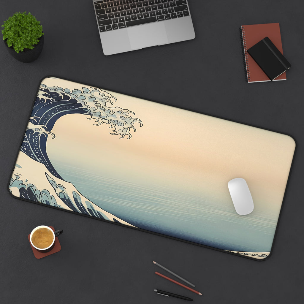 Hokusai Wave Desk Mat — Japanese wave art desk pad by Akariwave, view 6