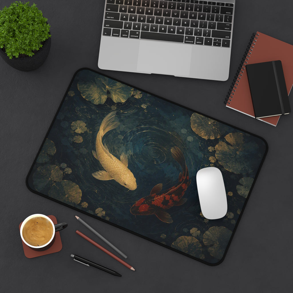 Koi Pond Desk Mat — Japanese koi fish desk pad by Akariwave, view 9