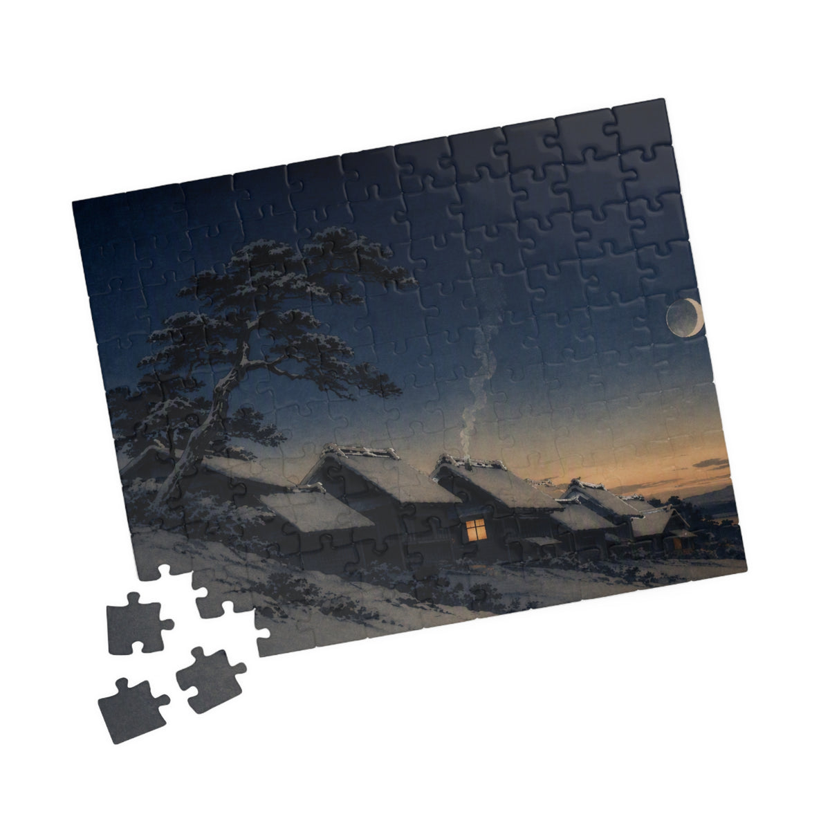 Snow Village Puzzle — ukiyo-e jigsaw puzzle by Akariwave, view 6