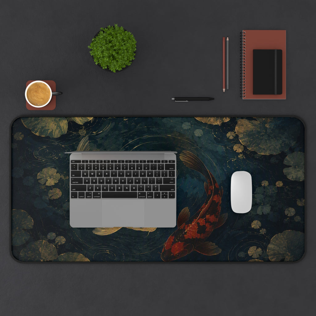 Koi Pond Desk Mat — Japanese koi fish desk pad by Akariwave, view 5