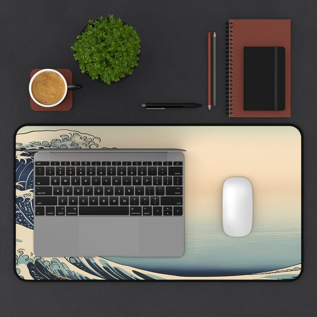 Hokusai Wave Desk Mat — Japanese wave art desk pad by Akariwave, view 11