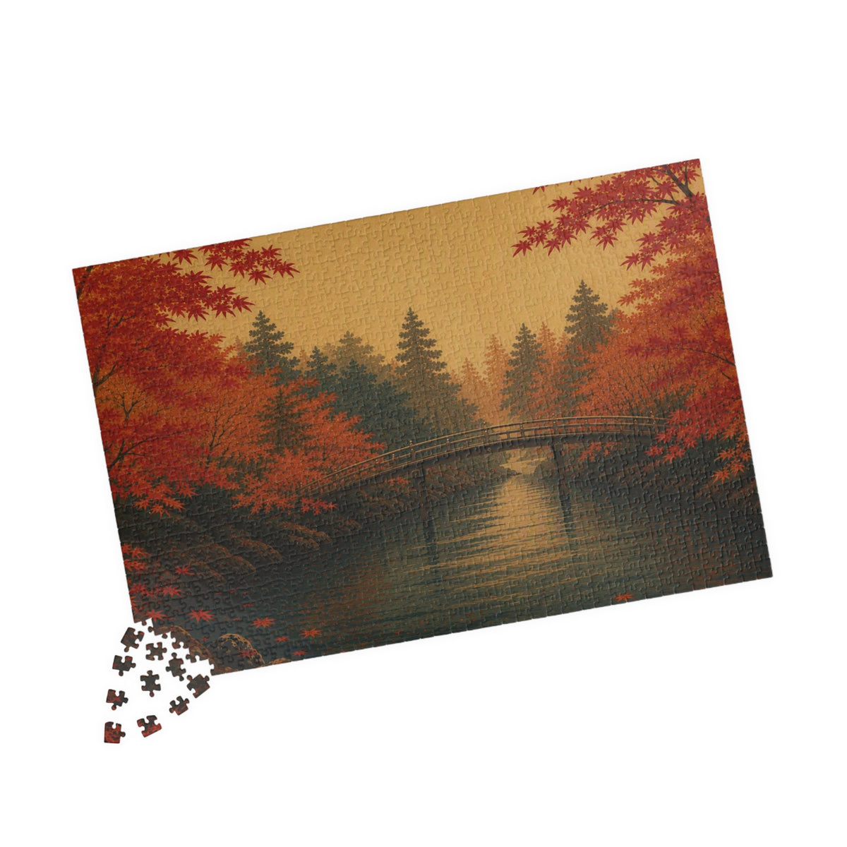 Maple River Puzzle — ukiyo-e jigsaw puzzle by Akariwave, view 15