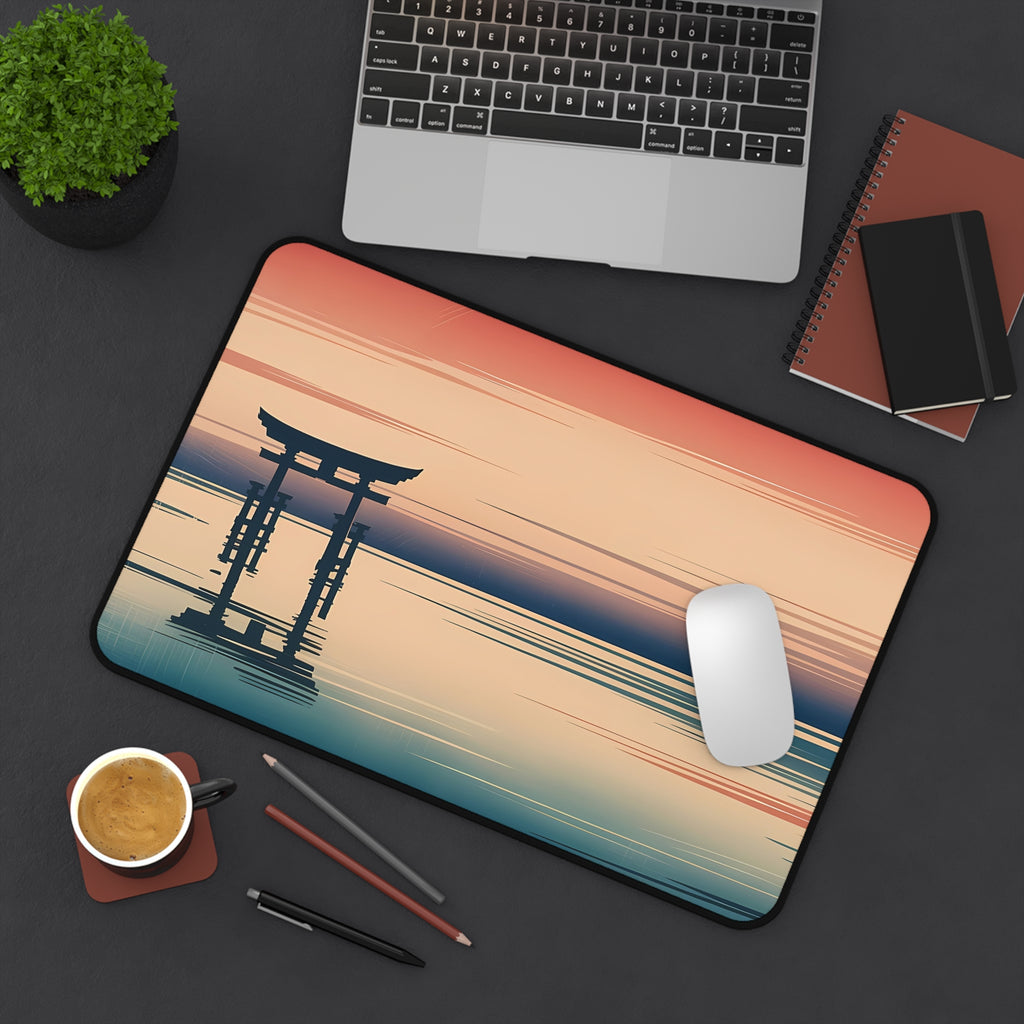 Torii Sunset Desk Mat — Japanese twilight desk pad by Akariwave, view 9