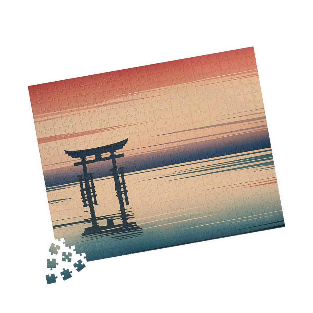 Torii Sunset Puzzle — ukiyo-e jigsaw puzzle by Akariwave, view 12