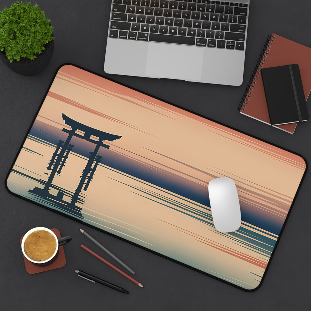 Torii Sunset Desk Mat — Japanese twilight desk pad by Akariwave, view 12
