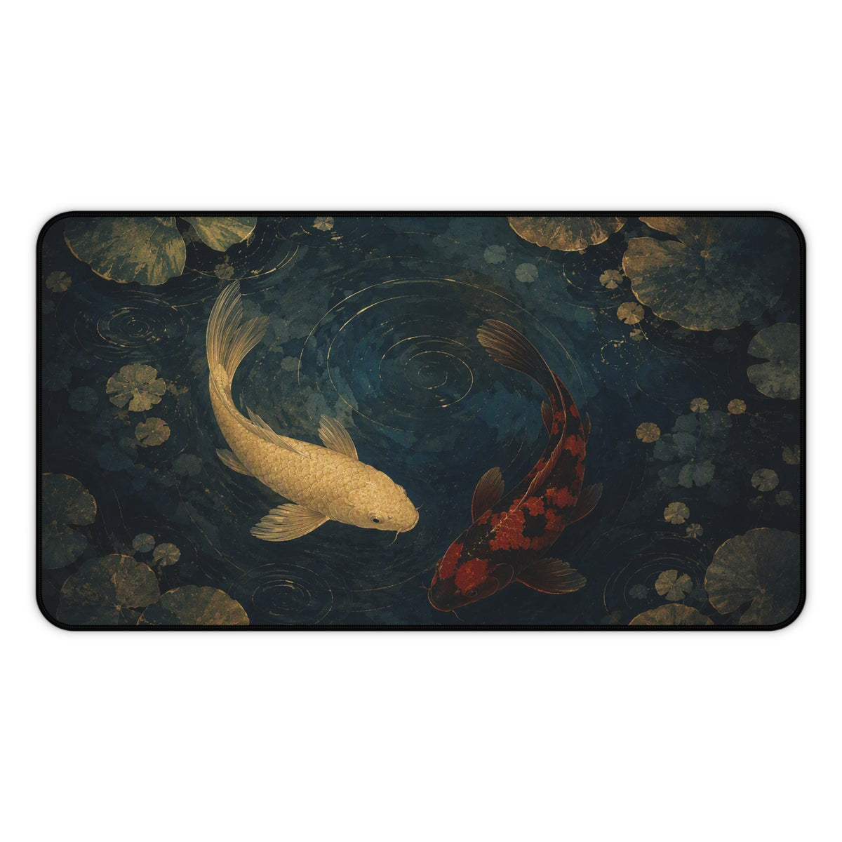 Koi Pond Desk Mat — Japanese koi fish desk pad by Akariwave, view 3