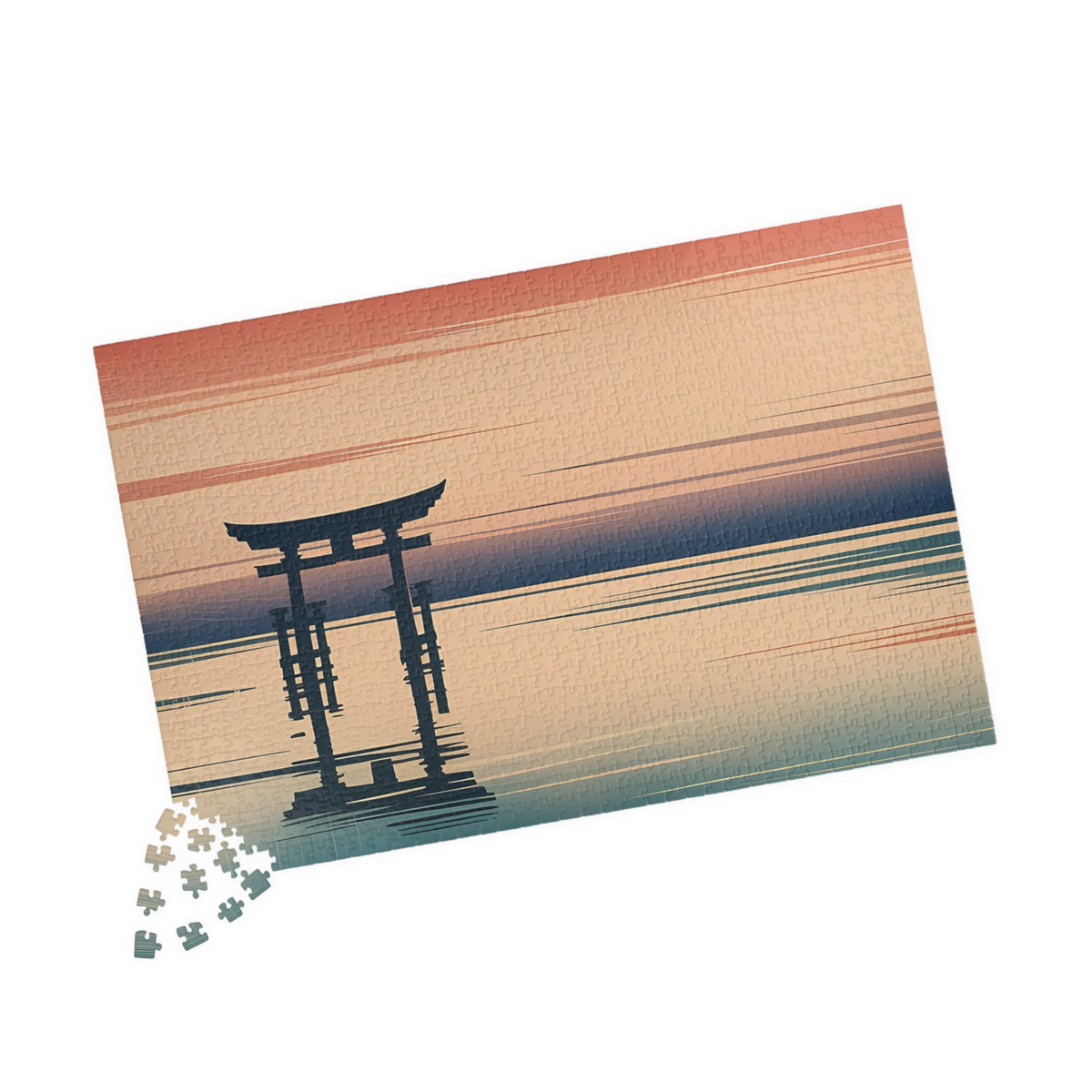 Torii Sunset Puzzle — ukiyo-e jigsaw puzzle by Akariwave, view 15
