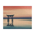 Torii Sunset Puzzle — torii gate in still water at sunset, ukiyo-e style jigsaw puzzle by Akariwave