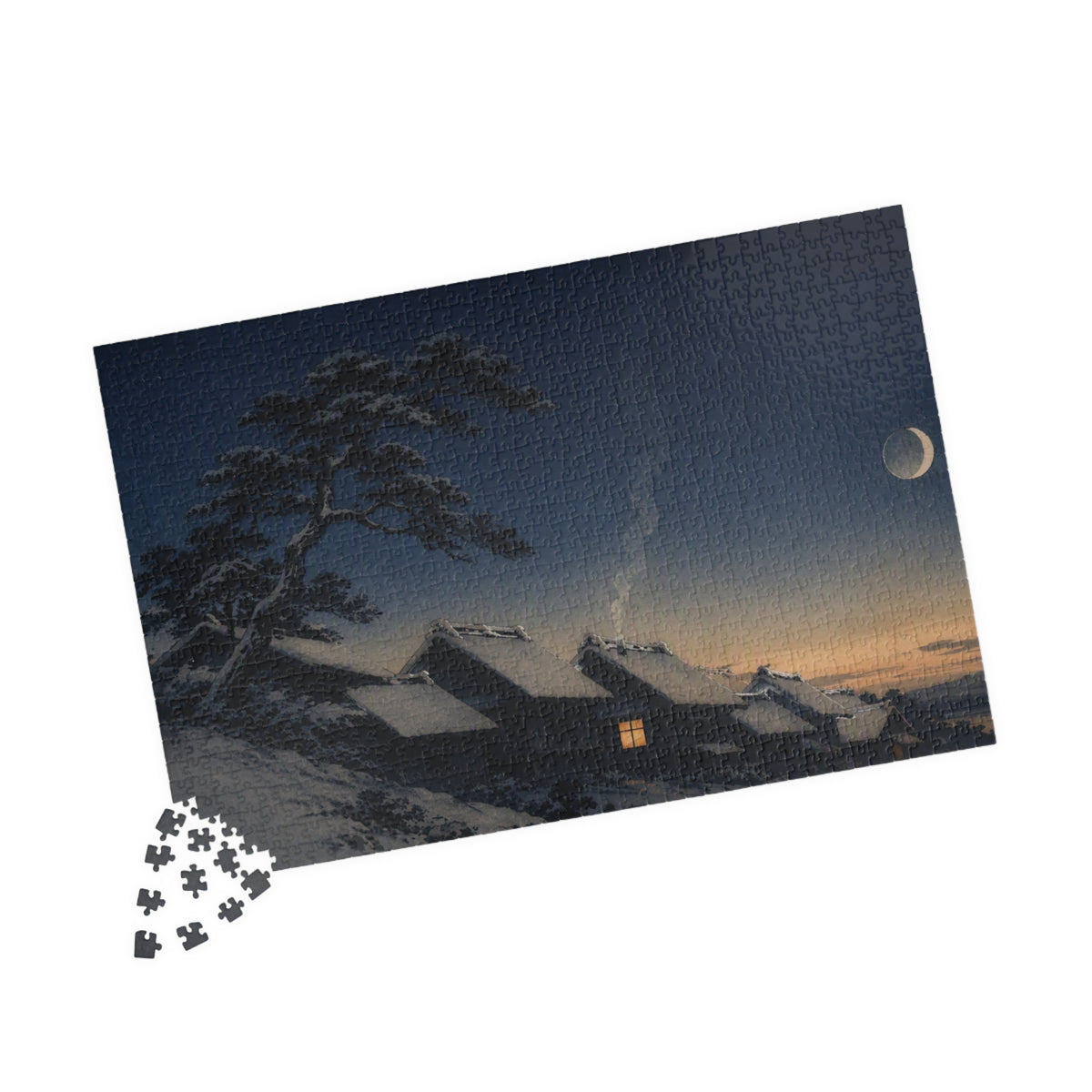 Snow Village Puzzle — ukiyo-e jigsaw puzzle by Akariwave, view 15