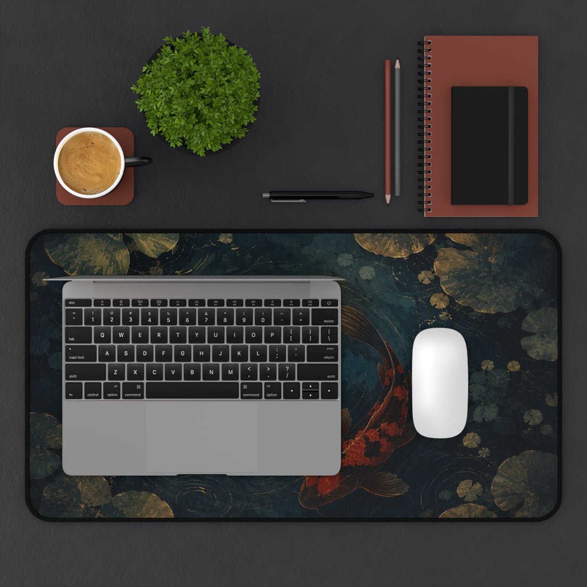 Koi Pond Desk Mat — Japanese koi fish desk pad by Akariwave, view 11