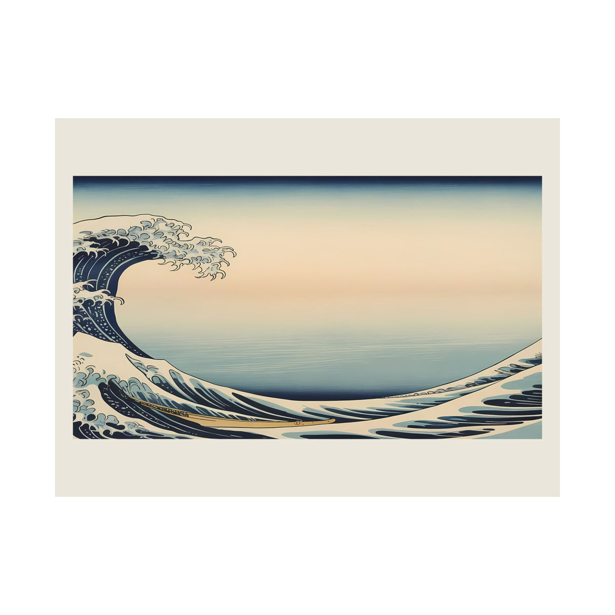 The Great Wave matte poster 16x12 — Japanese wave art print by Akariwave, front view