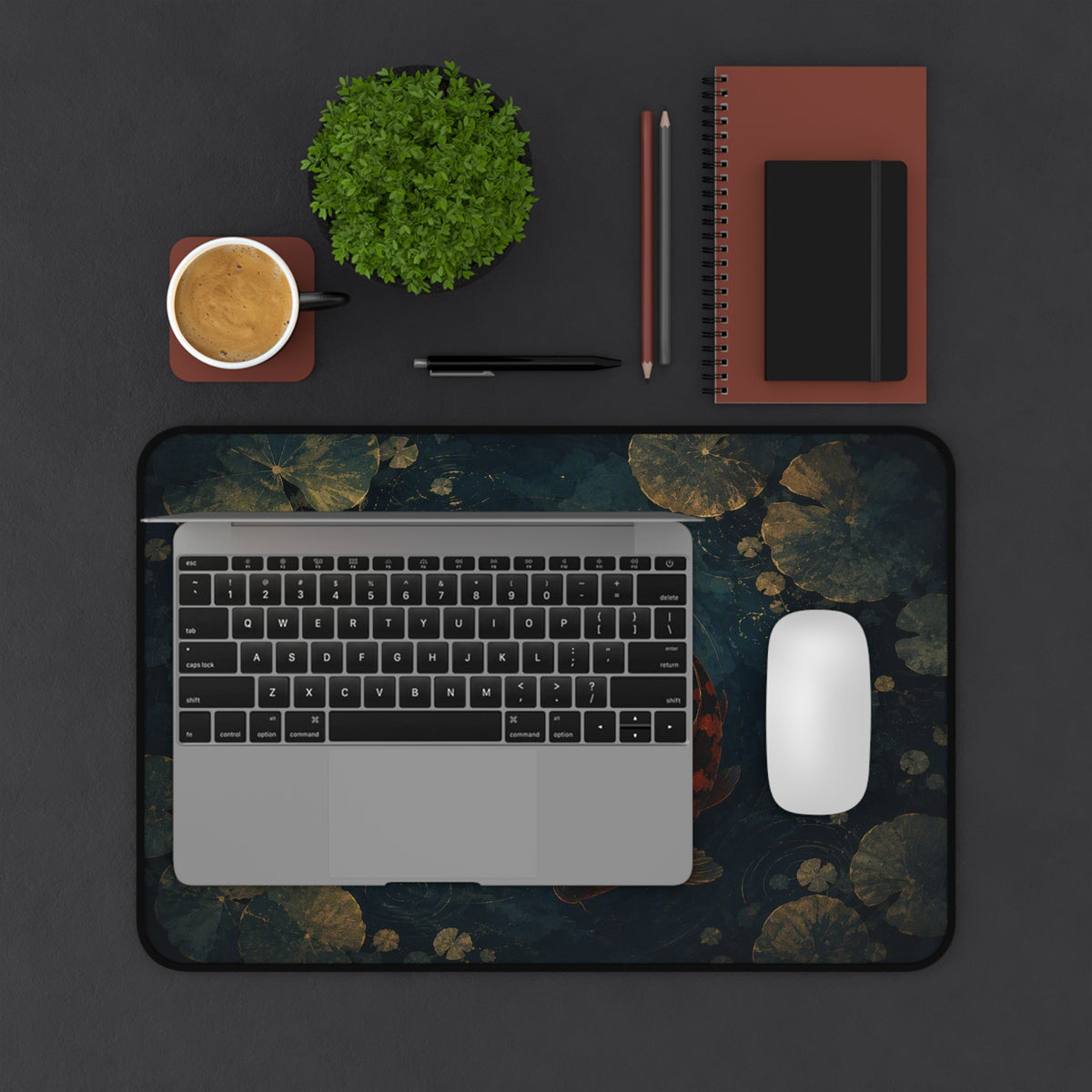 Koi Pond Desk Mat — Japanese koi fish desk pad by Akariwave, view 8