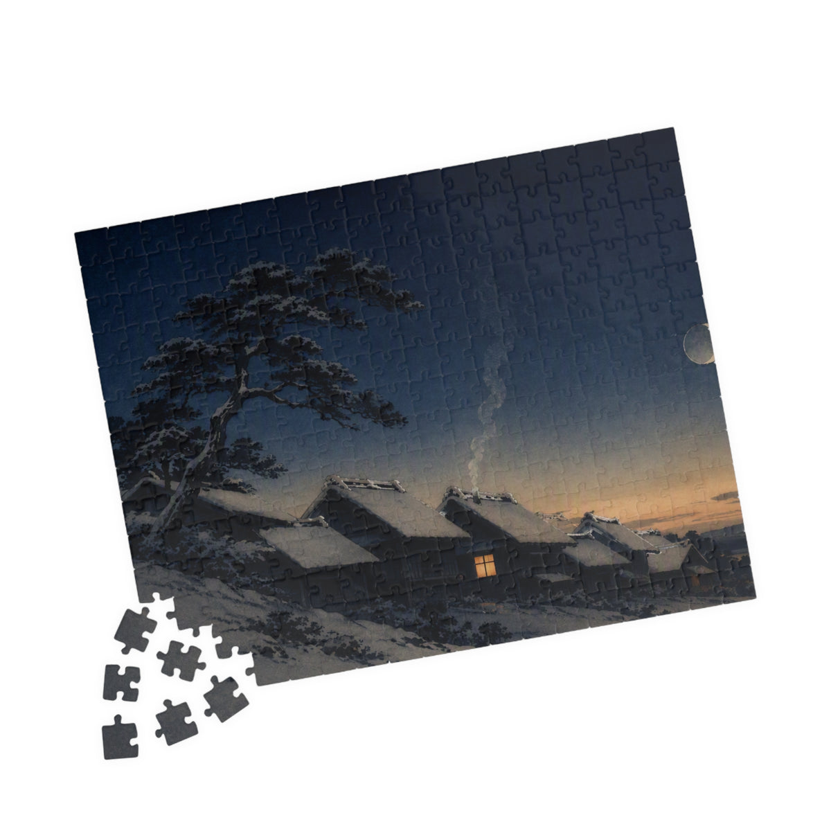 Snow Village Puzzle — ukiyo-e jigsaw puzzle by Akariwave, view 9