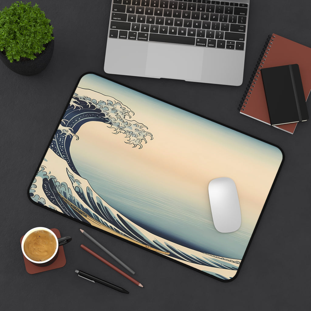 Hokusai Wave Desk Mat — Japanese wave art desk pad by Akariwave, view 9