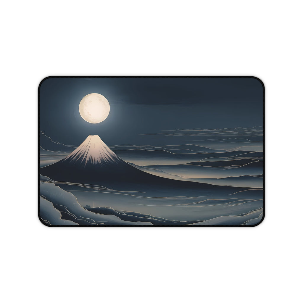 Fuji Moon Desk Mat — Japanese night landscape desk pad by Akariwave, view 2