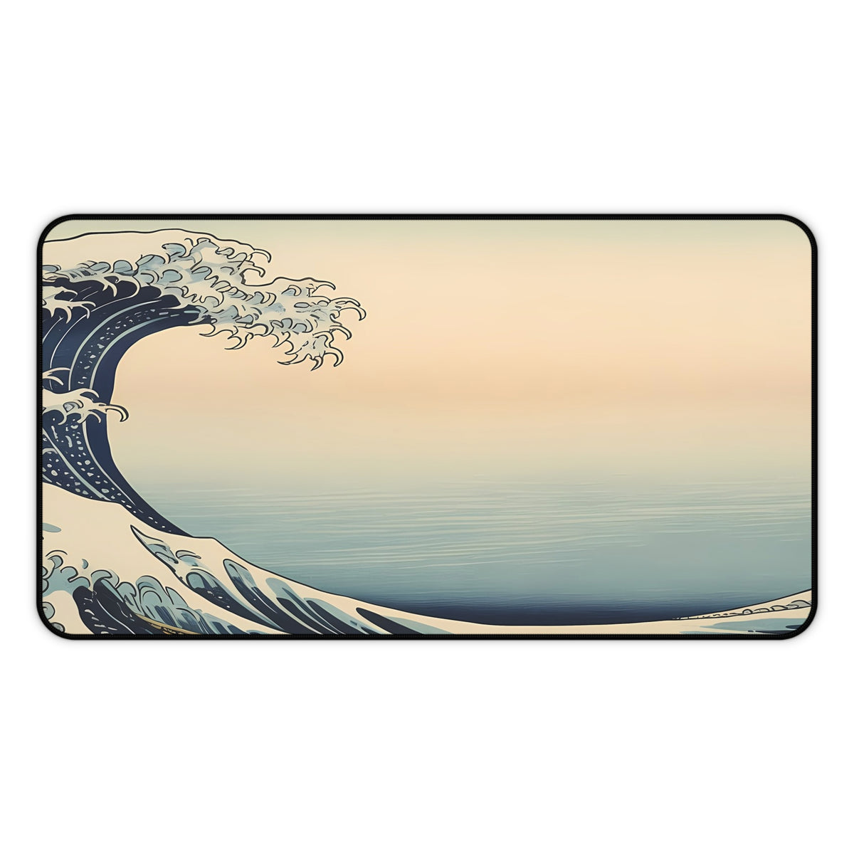 Hokusai Wave Desk Mat — Japanese wave art desk pad by Akariwave, view 3