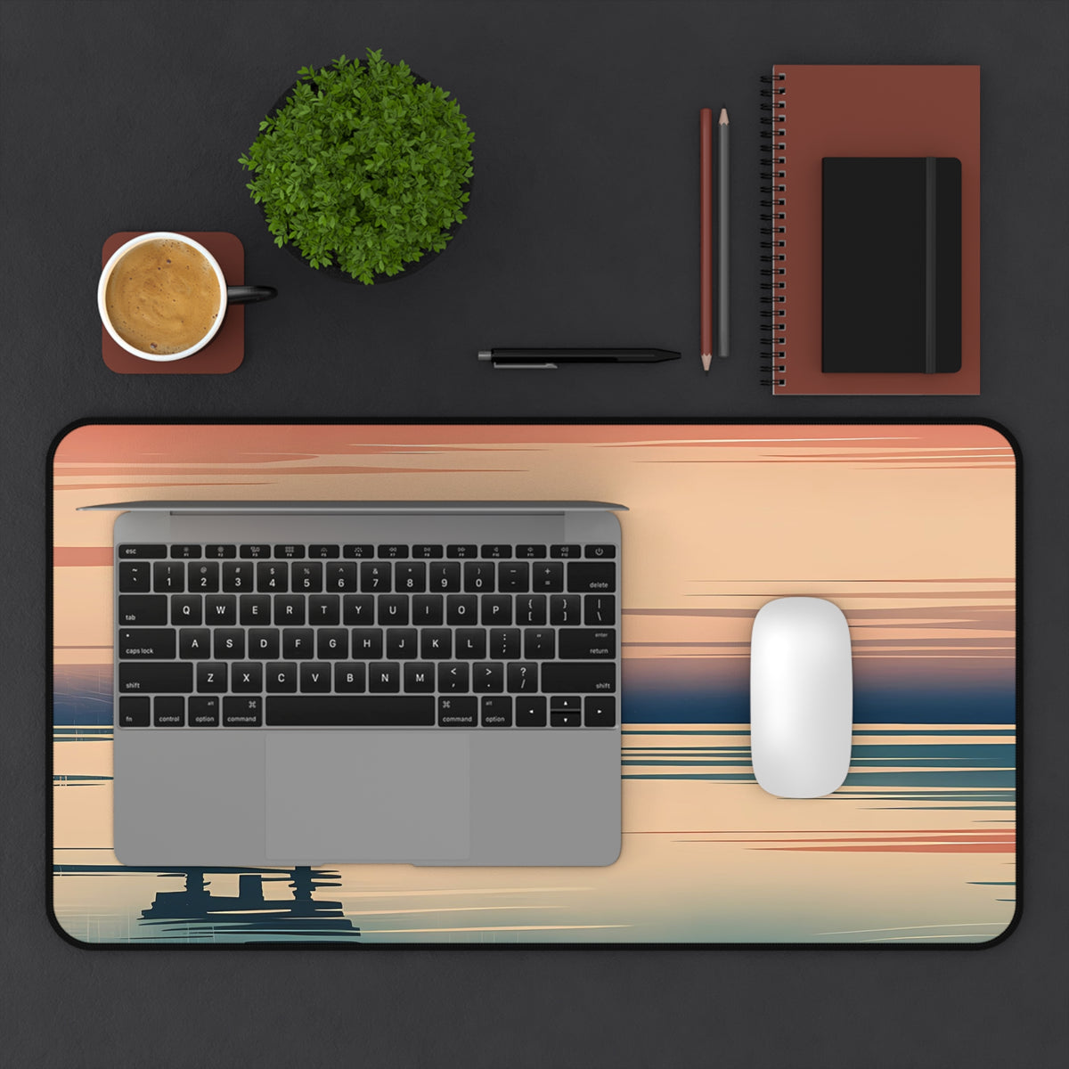 Torii Sunset Desk Mat — Japanese twilight desk pad by Akariwave, view 11