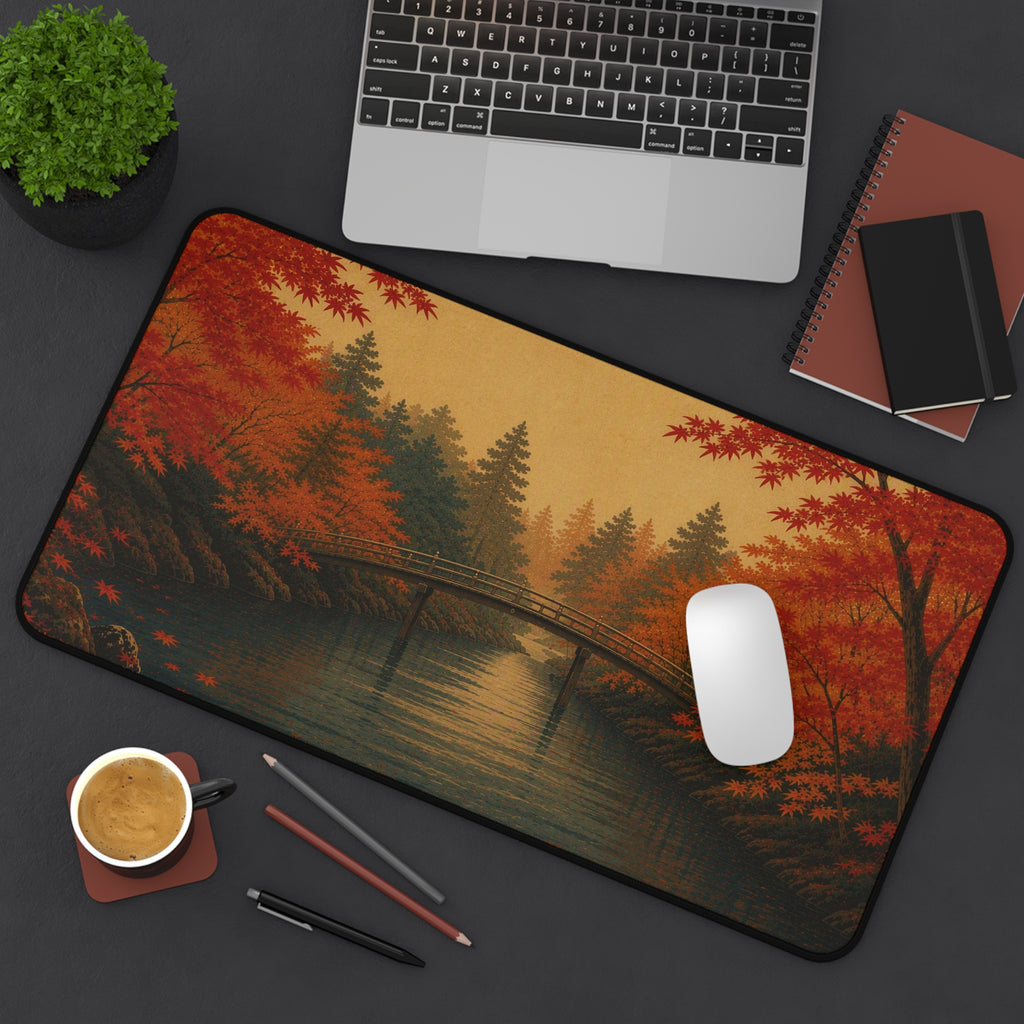 Maple River Desk Mat — Japanese autumn desk pad by Akariwave, view 13