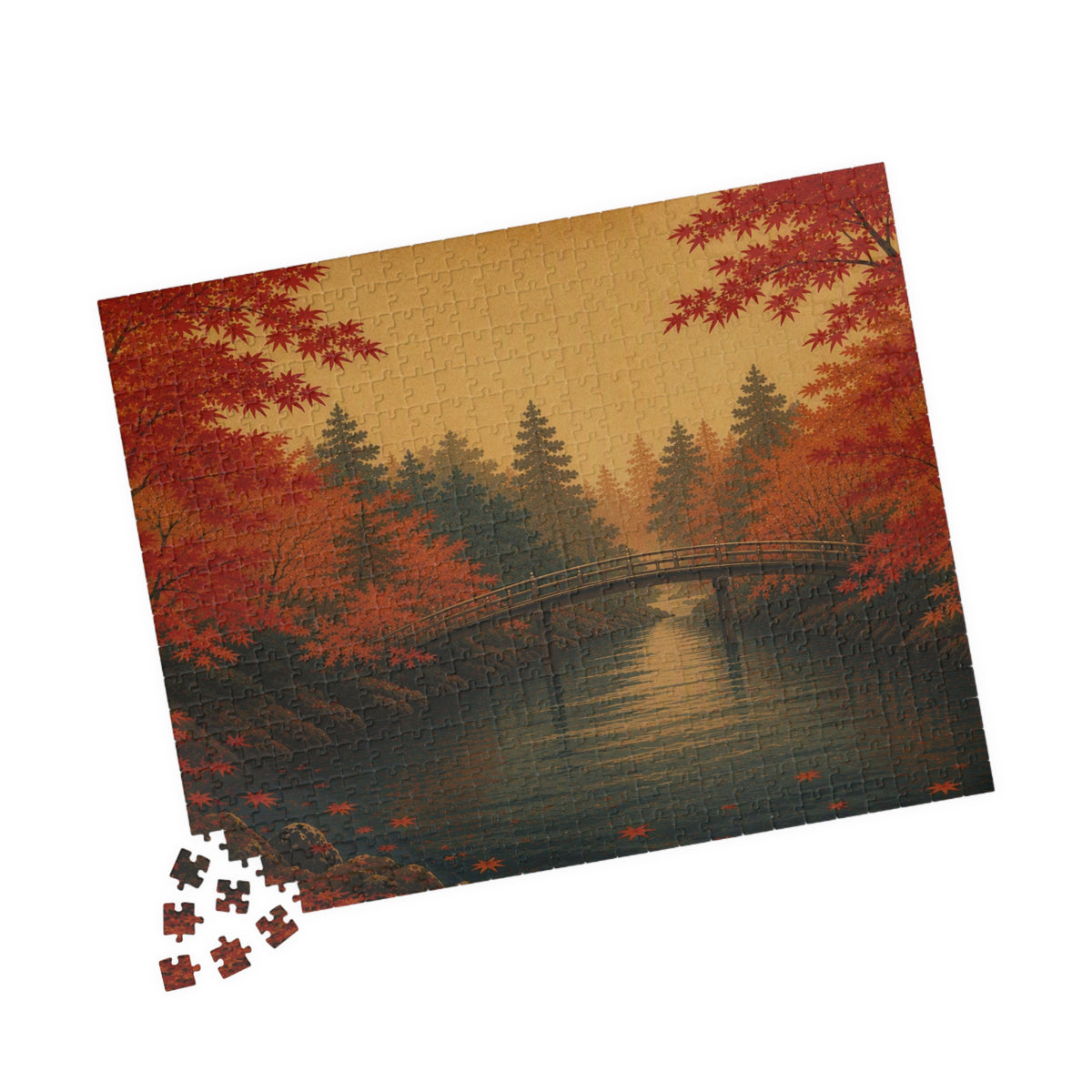 Maple River Puzzle — ukiyo-e jigsaw puzzle by Akariwave, view 12