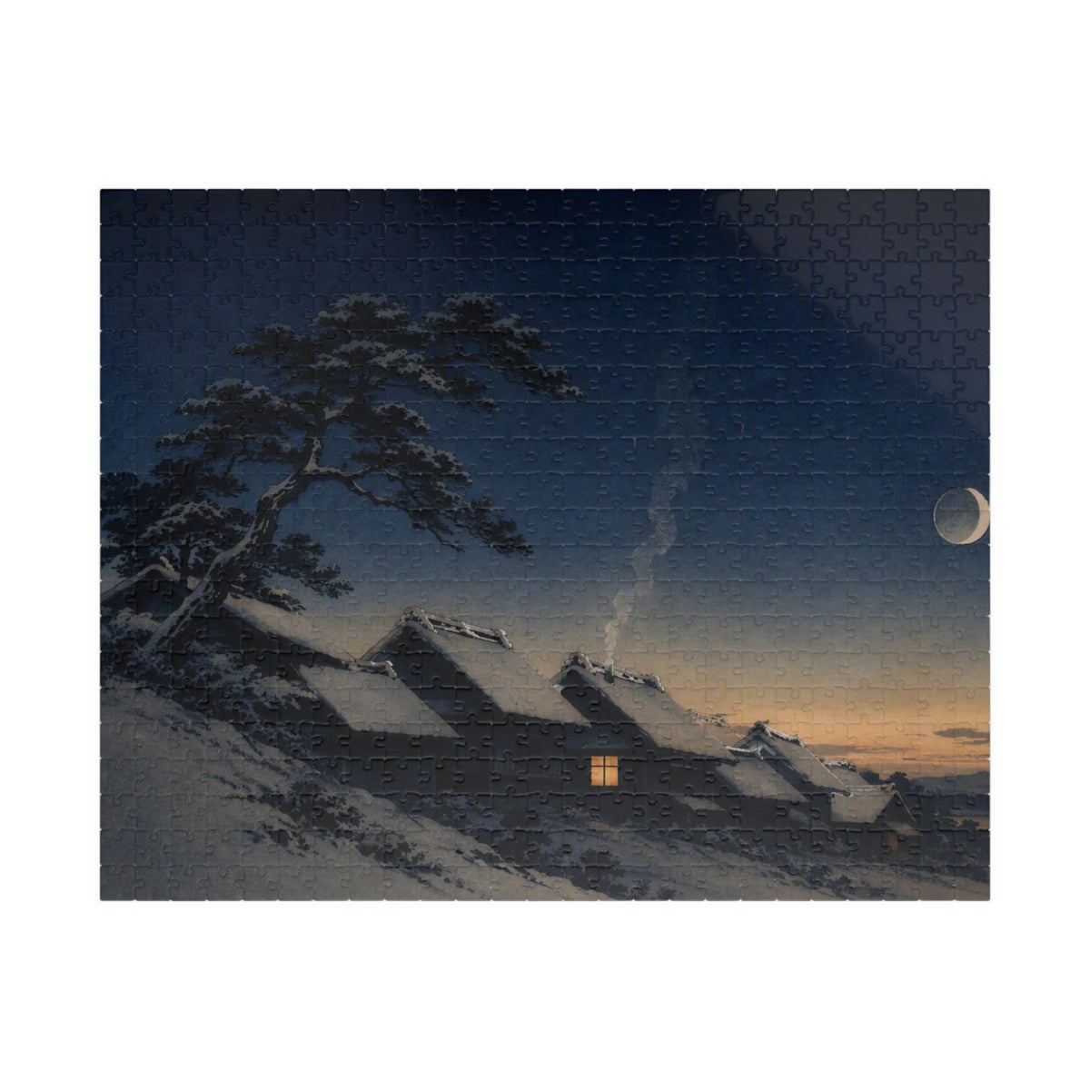 Snow Village Puzzle — ukiyo-e jigsaw puzzle by Akariwave, view 3
