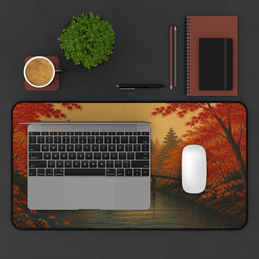 Maple River Desk Mat — Japanese autumn desk pad by Akariwave, view 12