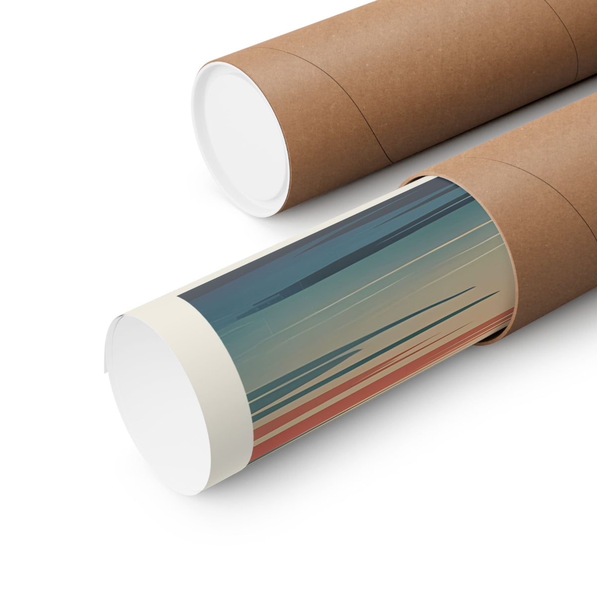Torii at Sunset matte poster 16x12 — rolled poster close-up showing paper and print quality