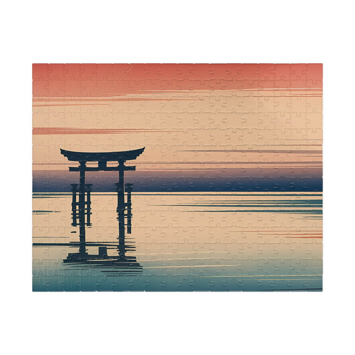 Torii Sunset Puzzle — ukiyo-e jigsaw puzzle by Akariwave, view 2